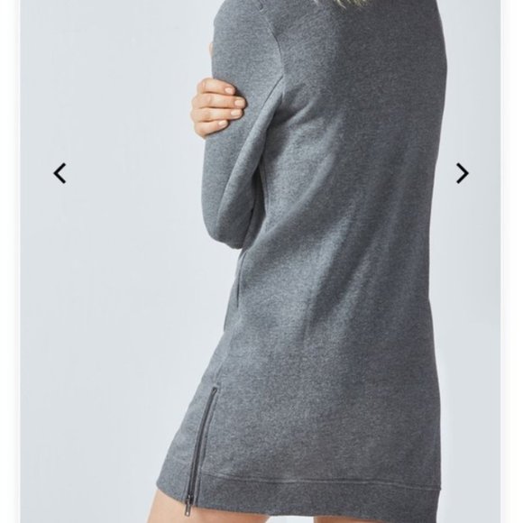 Fabletics Elena Sweater 3/4 Sleeve Dress in Grey Size Small - Picture 2 of 11